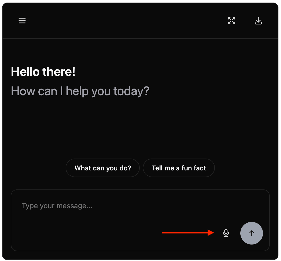 Chatbot Speech to Text Demo