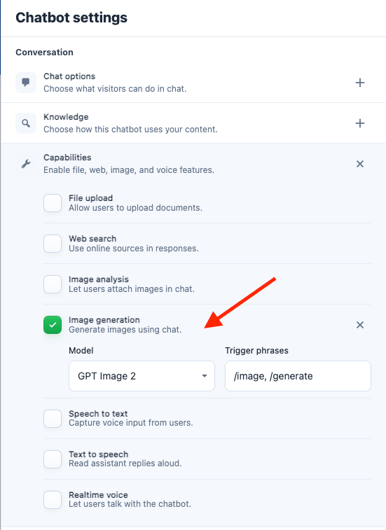 Chatbot Image Generation