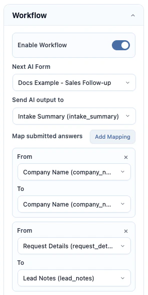 Lead intake workflow routes