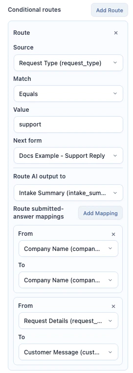 Lead intake workflow routes