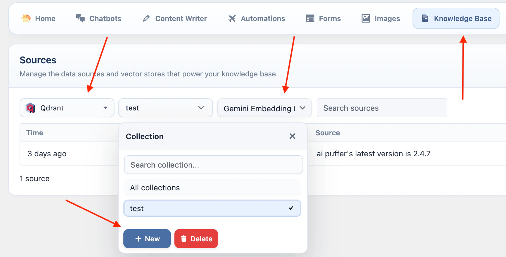 Qdrant Create collection