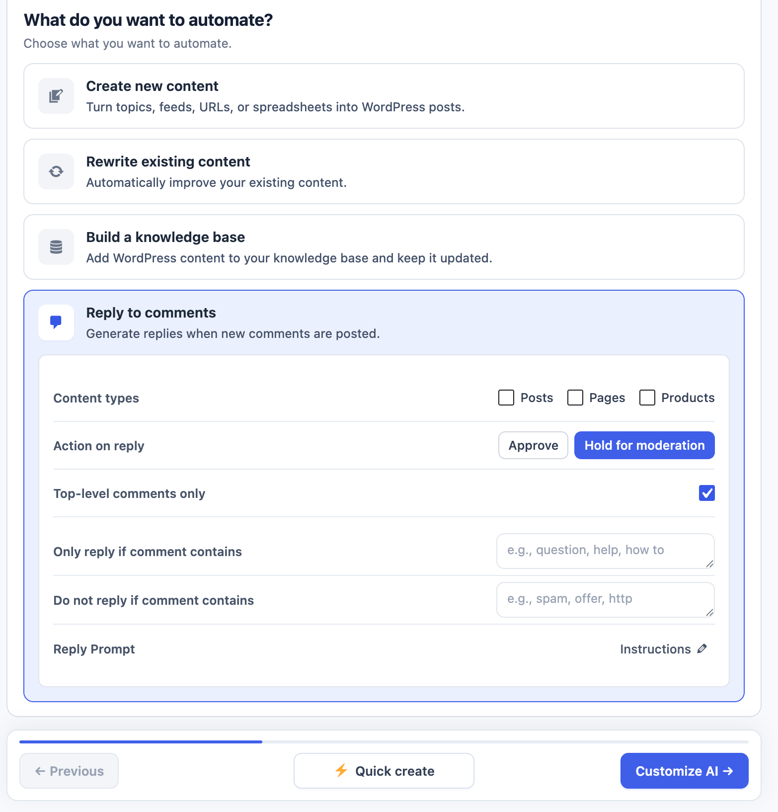 Comment Replies automation