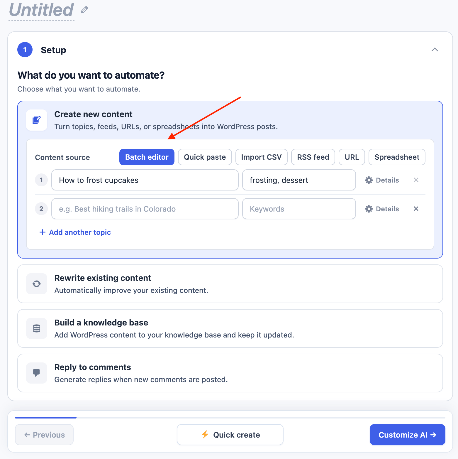 Batch editor for Manual Entry