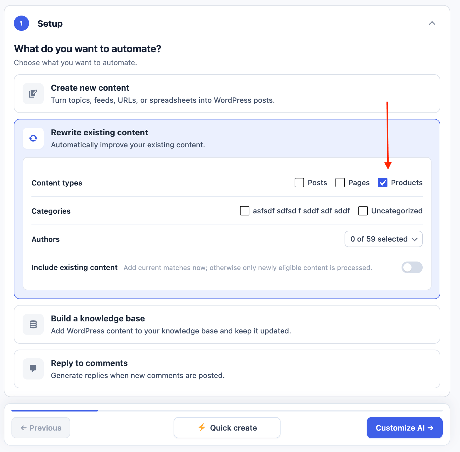 WooCommerce product rewrite automation