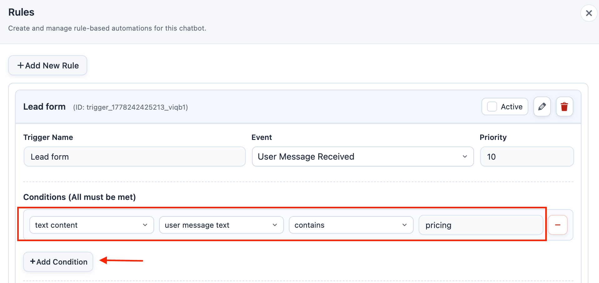 Chatbot Rules