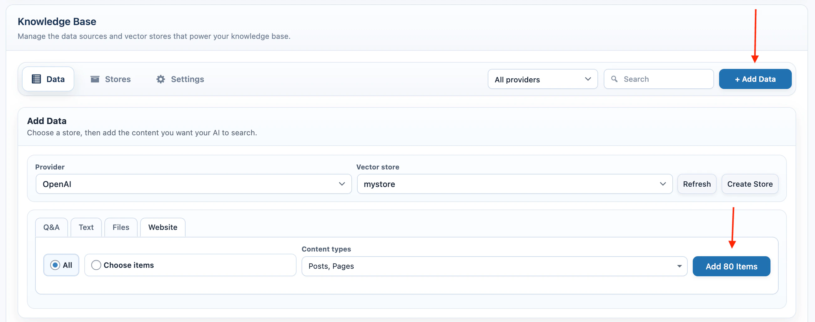 Knowledge Base Website all mode