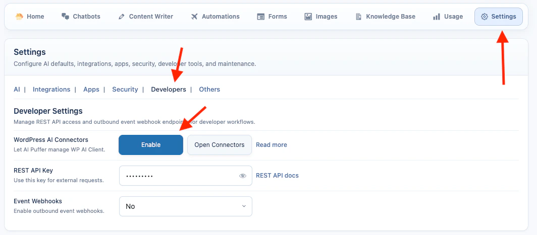 WordPress Connectors API
