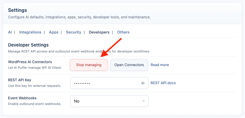 WordPress Connectors API