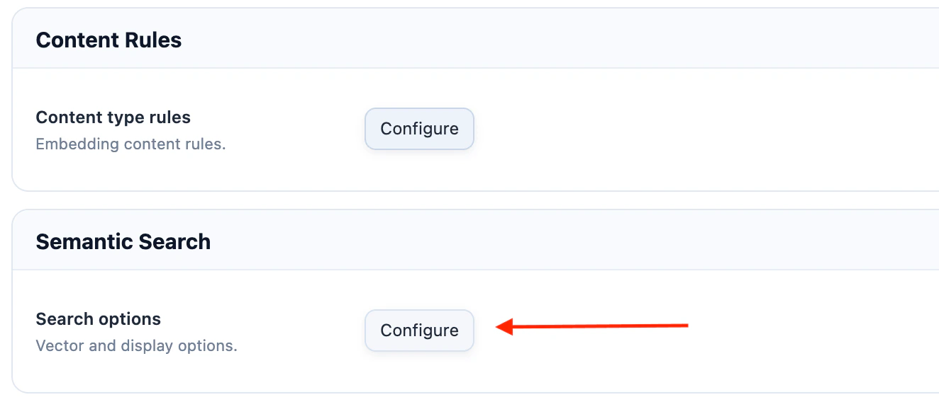 Knowledge Base Semantic Search settings