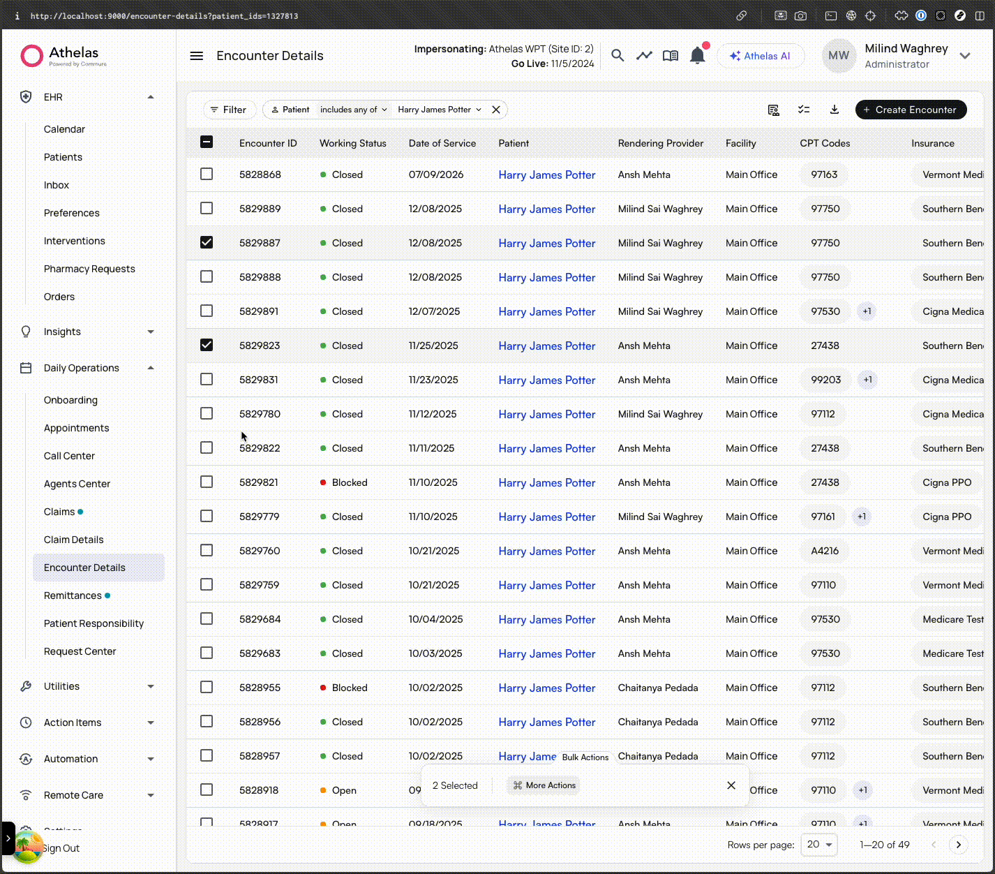 Billing Corrections Updating encounter information and syncing to AIR