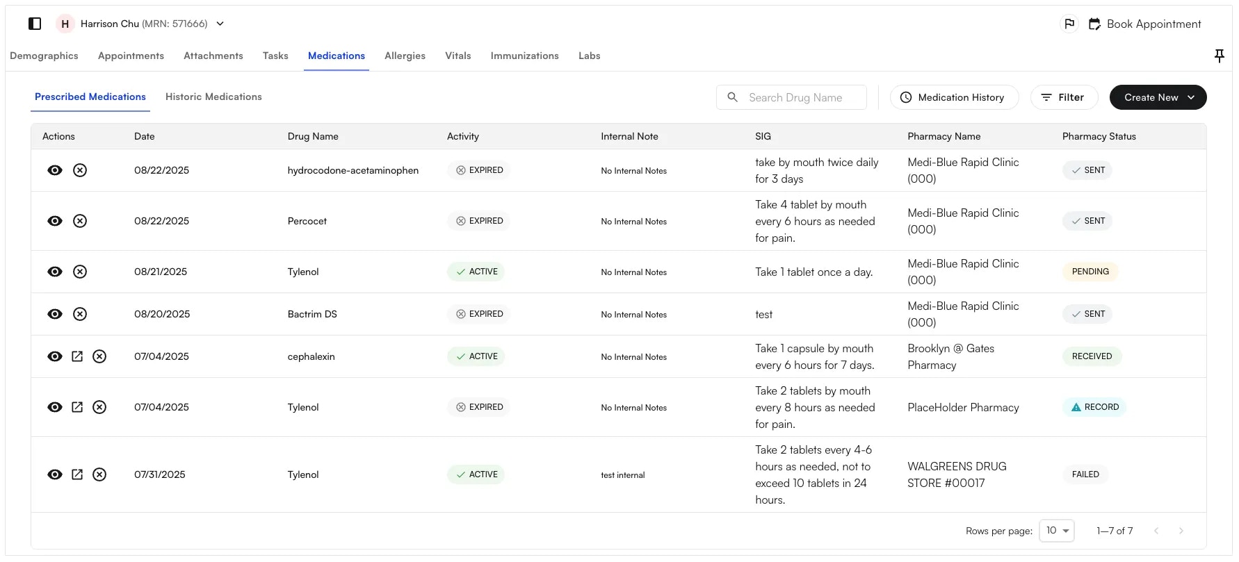 Medications Page Web