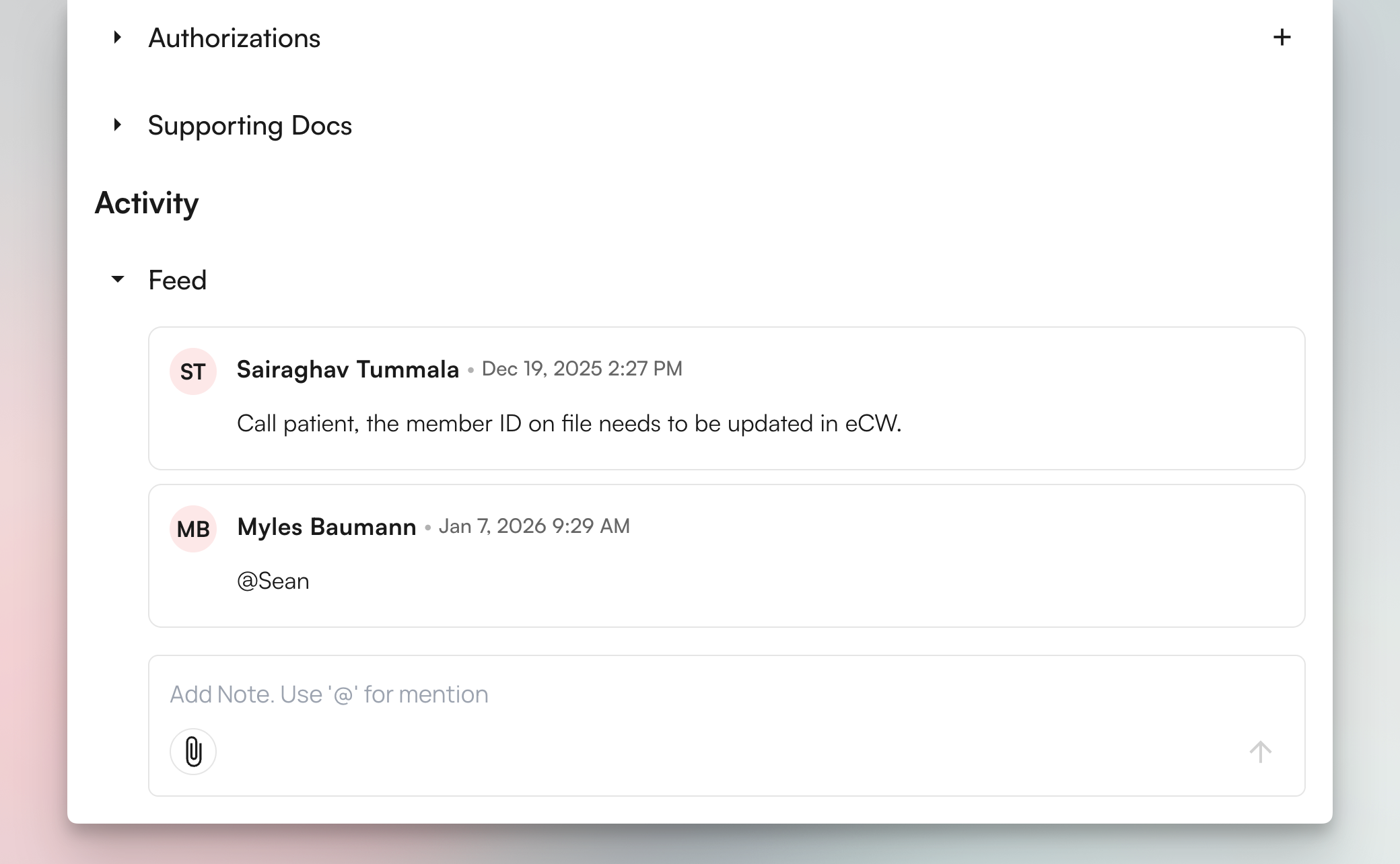Comments Activity Feed