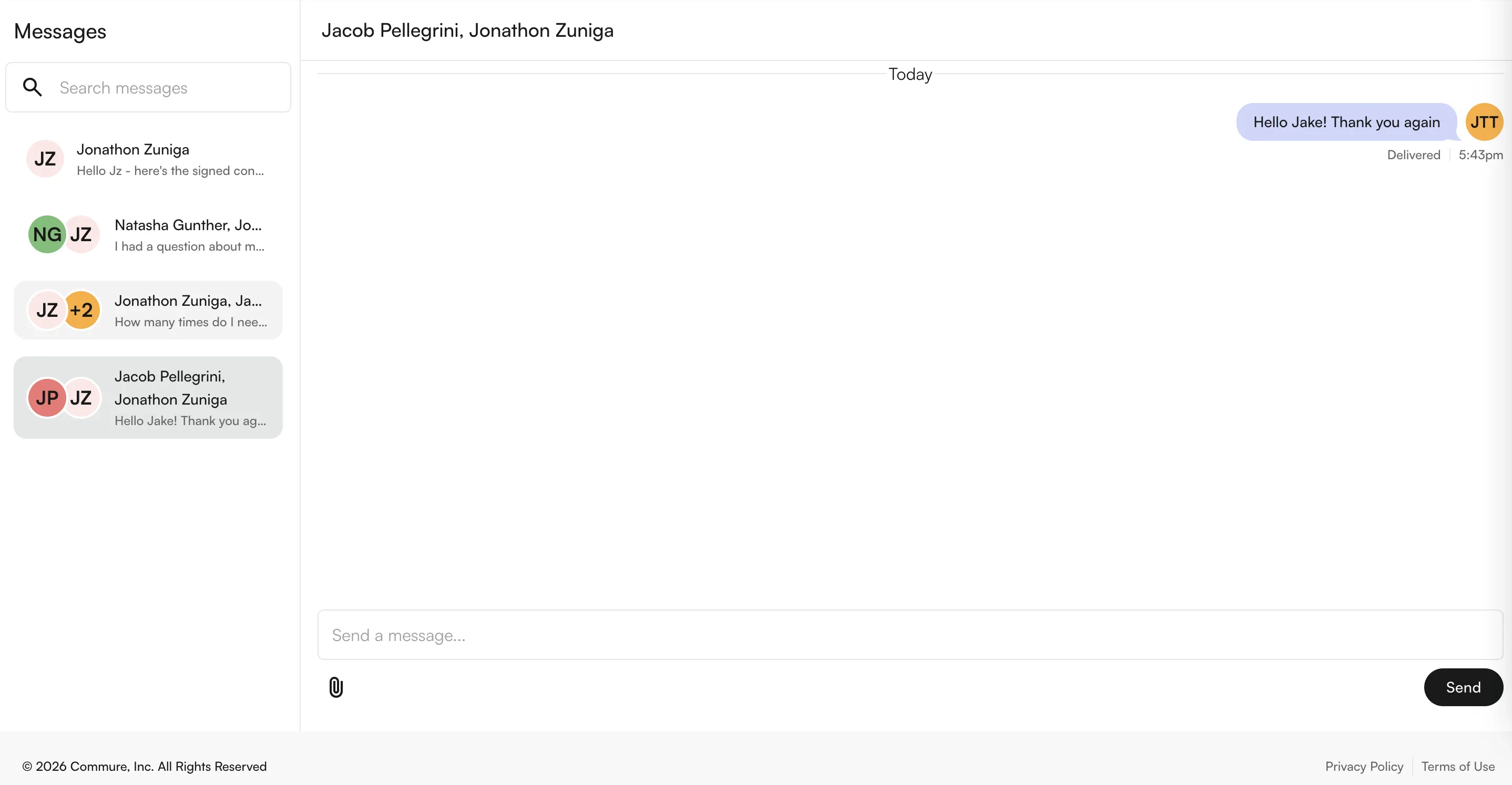 Patient portal conversation view