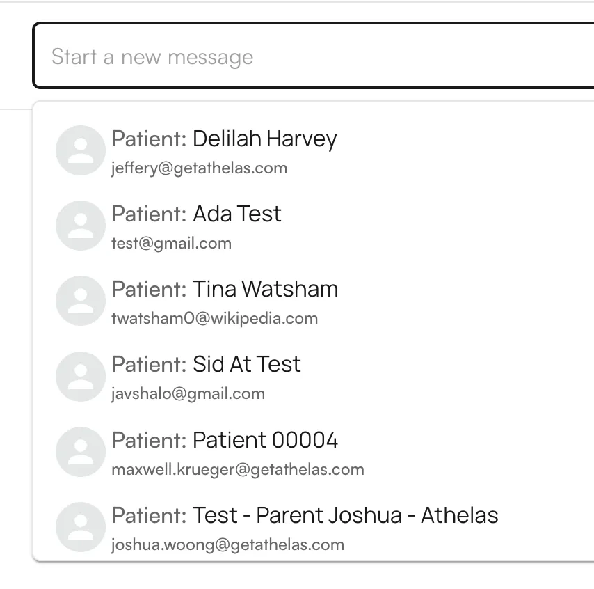 Internal staff recipient