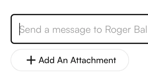 New message window with attachment button