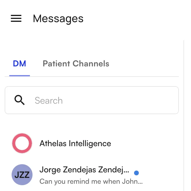Unread message at top of list
