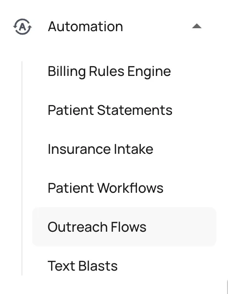 Outreach Flows tab under Automation