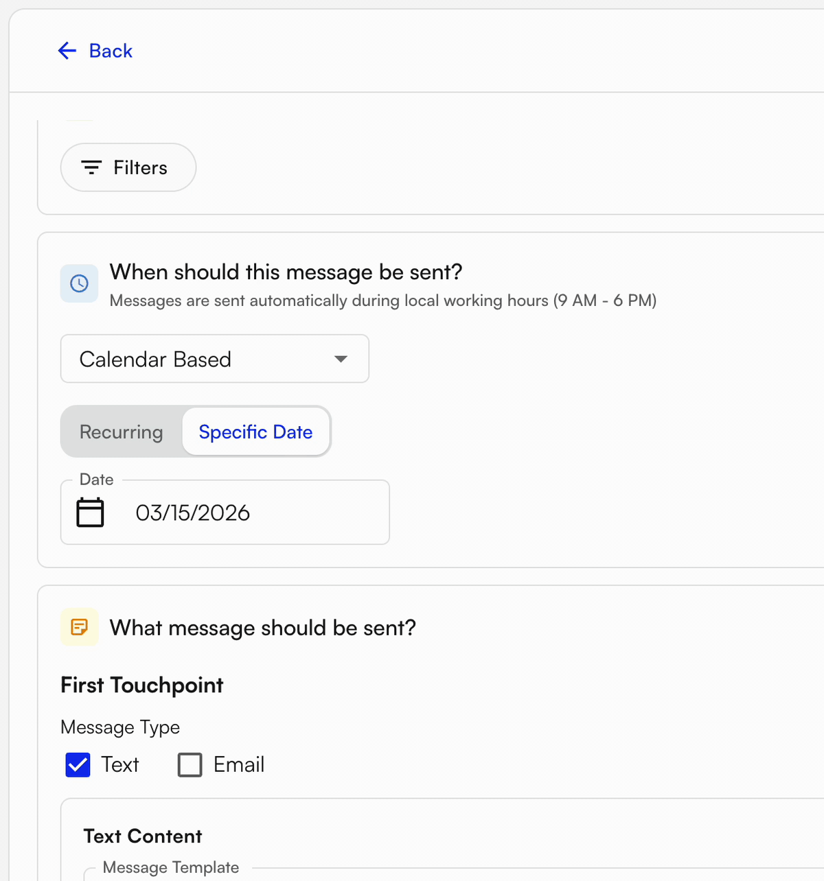 Recipient Type filter