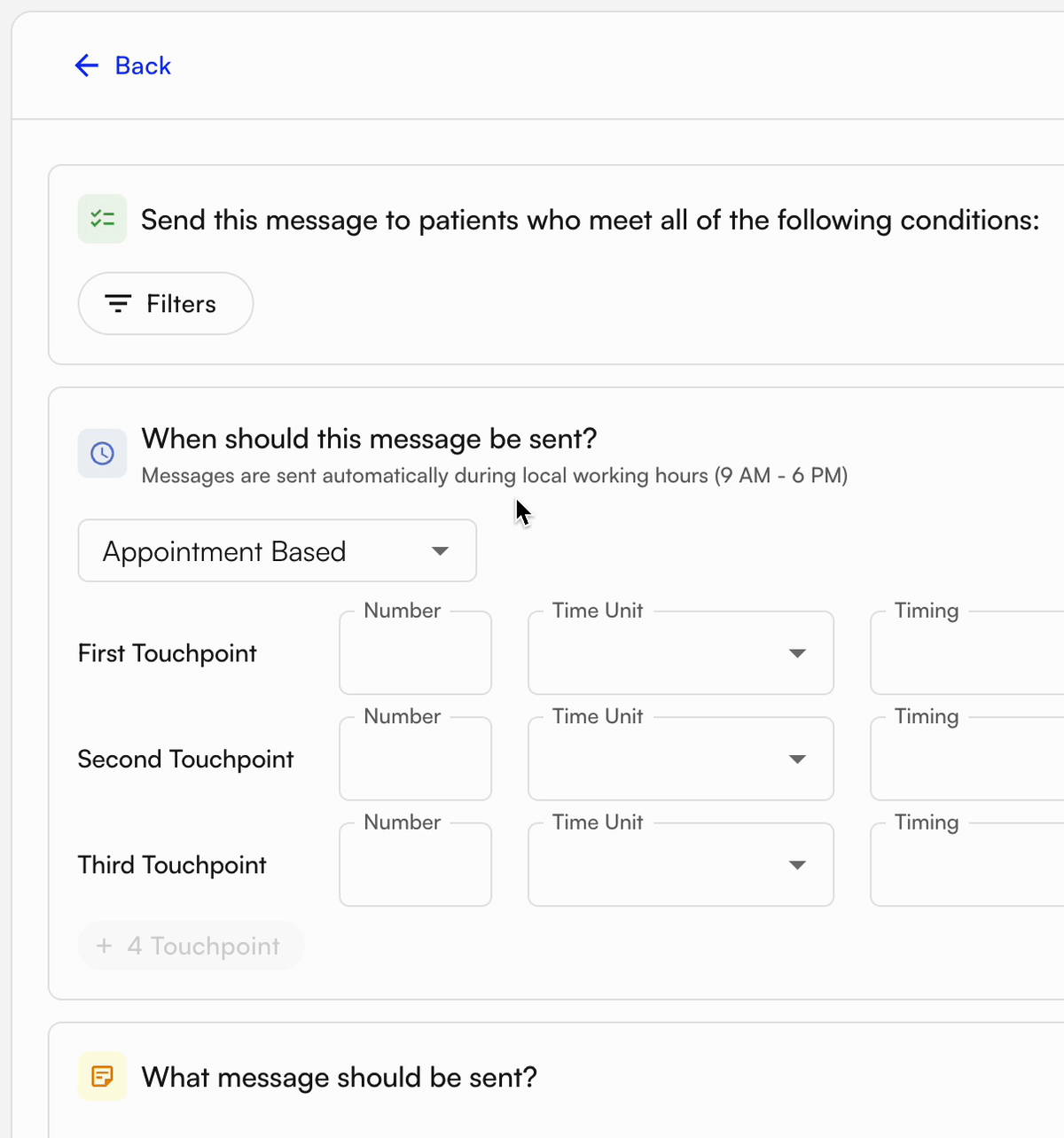 Appointment Count filter