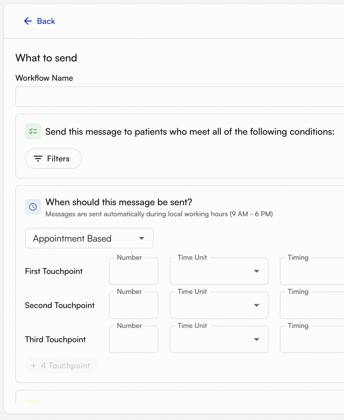 Appointment Status filter