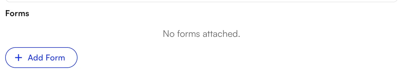 Forms section in workflow