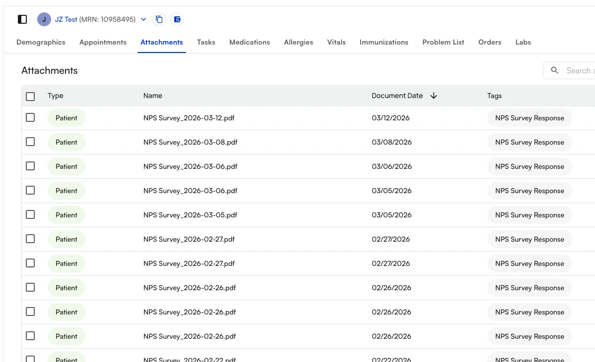 NPS survey PDF in Attachments
