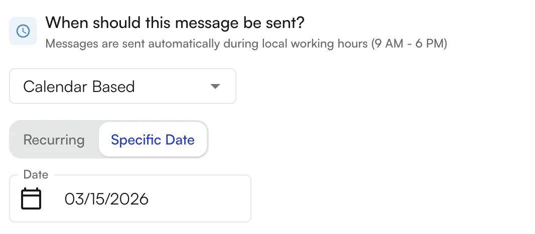 Specific date option