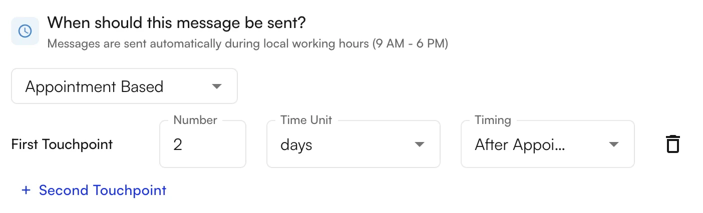 Appointment-Based timing