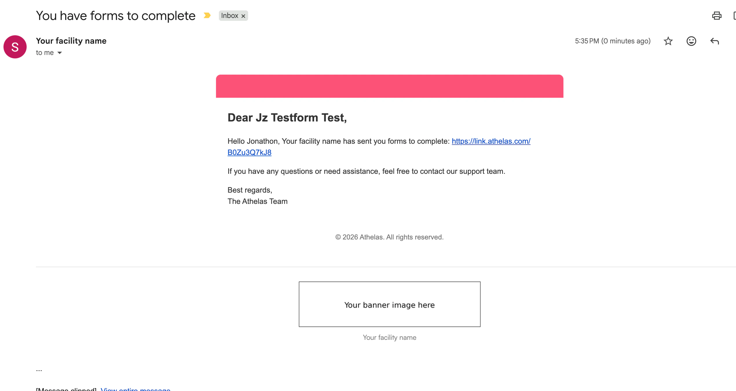 Branding on an outbound email