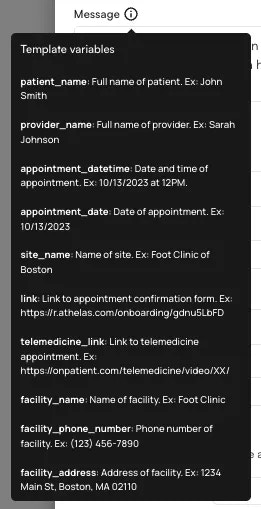 Patient Message Options Web Patient Message Options Web