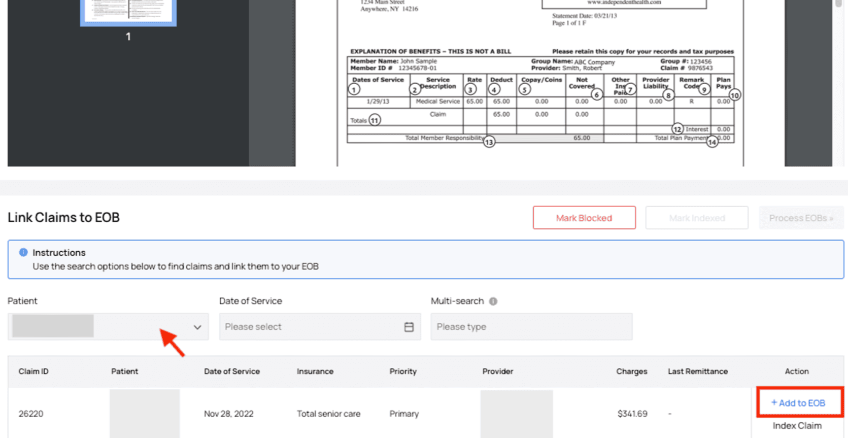 EOB Creation and Portal Checks - Athelas