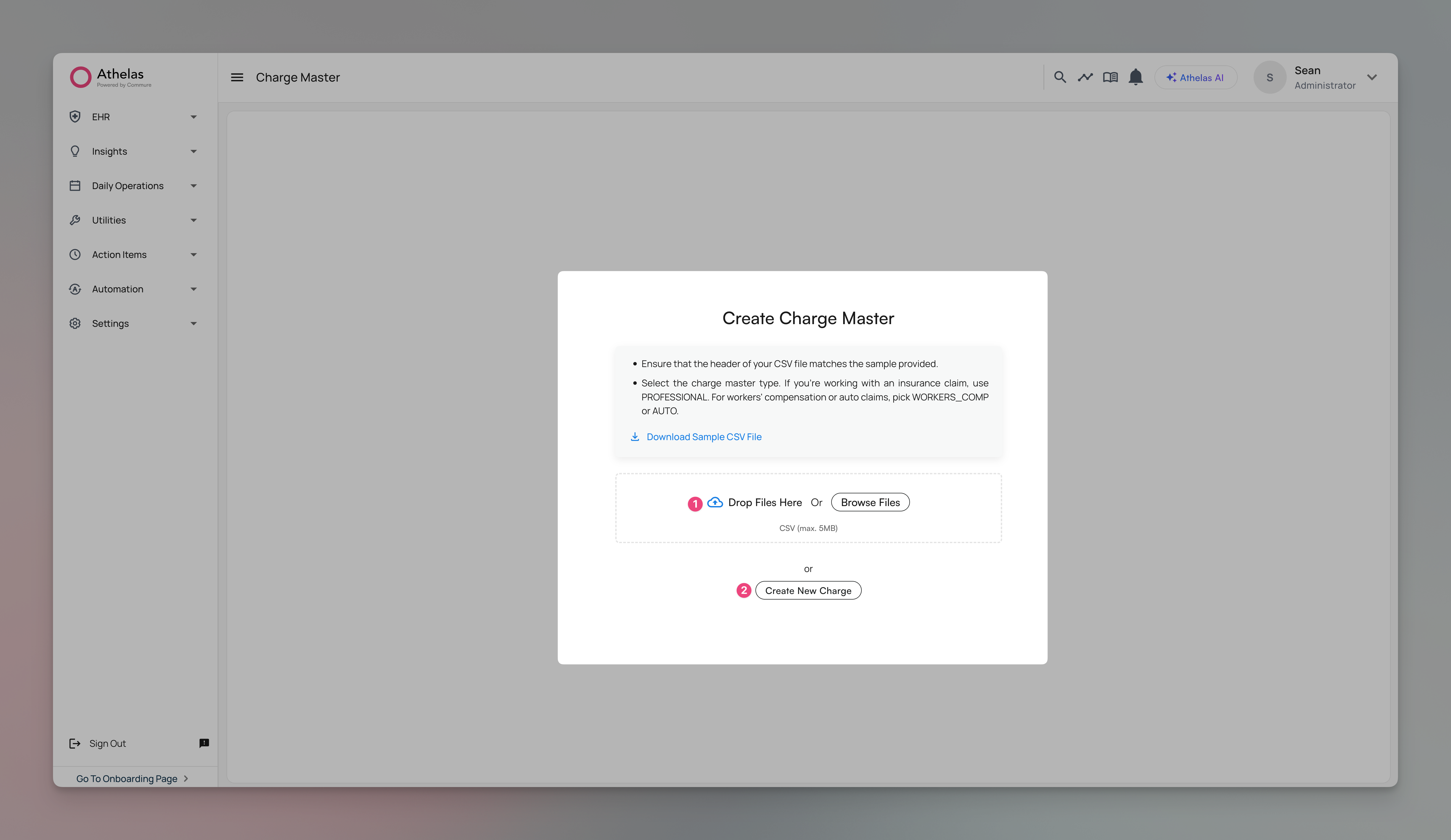 First-Time Setup Screen