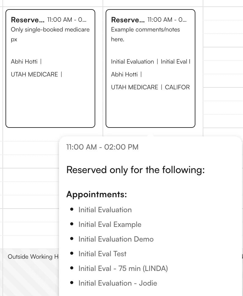 Reserve block with black boundary