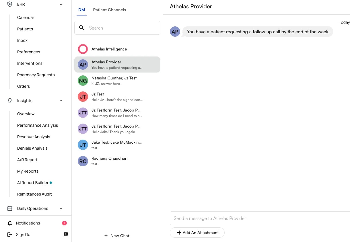 View message in Messages tab