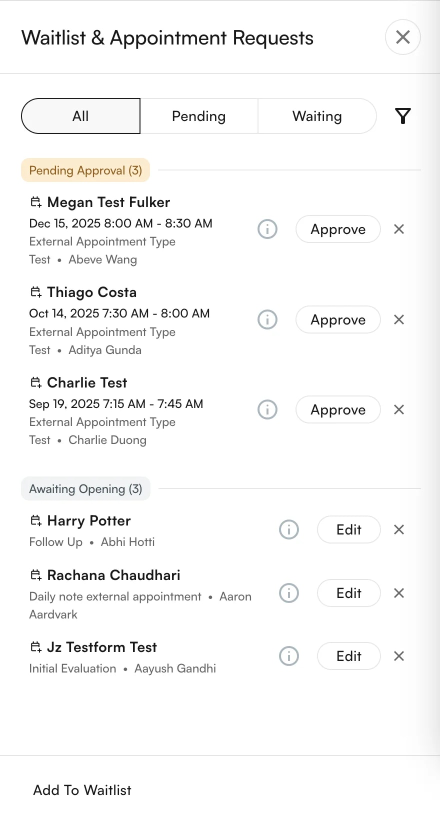 Add to Waitlist button