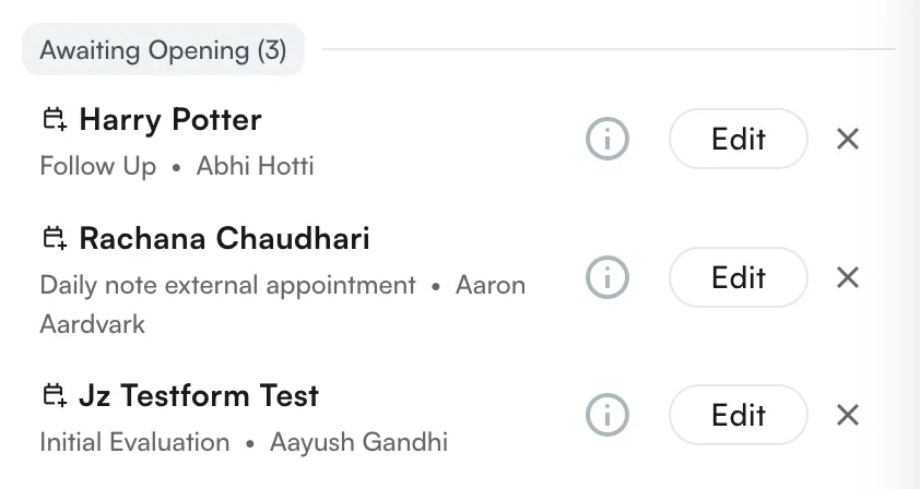 Patient added at bottom of waitlist