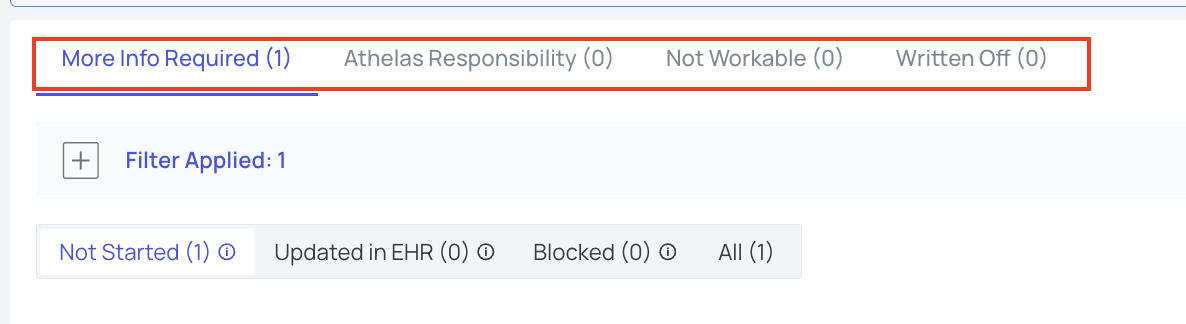 Rejections More Info Required detail