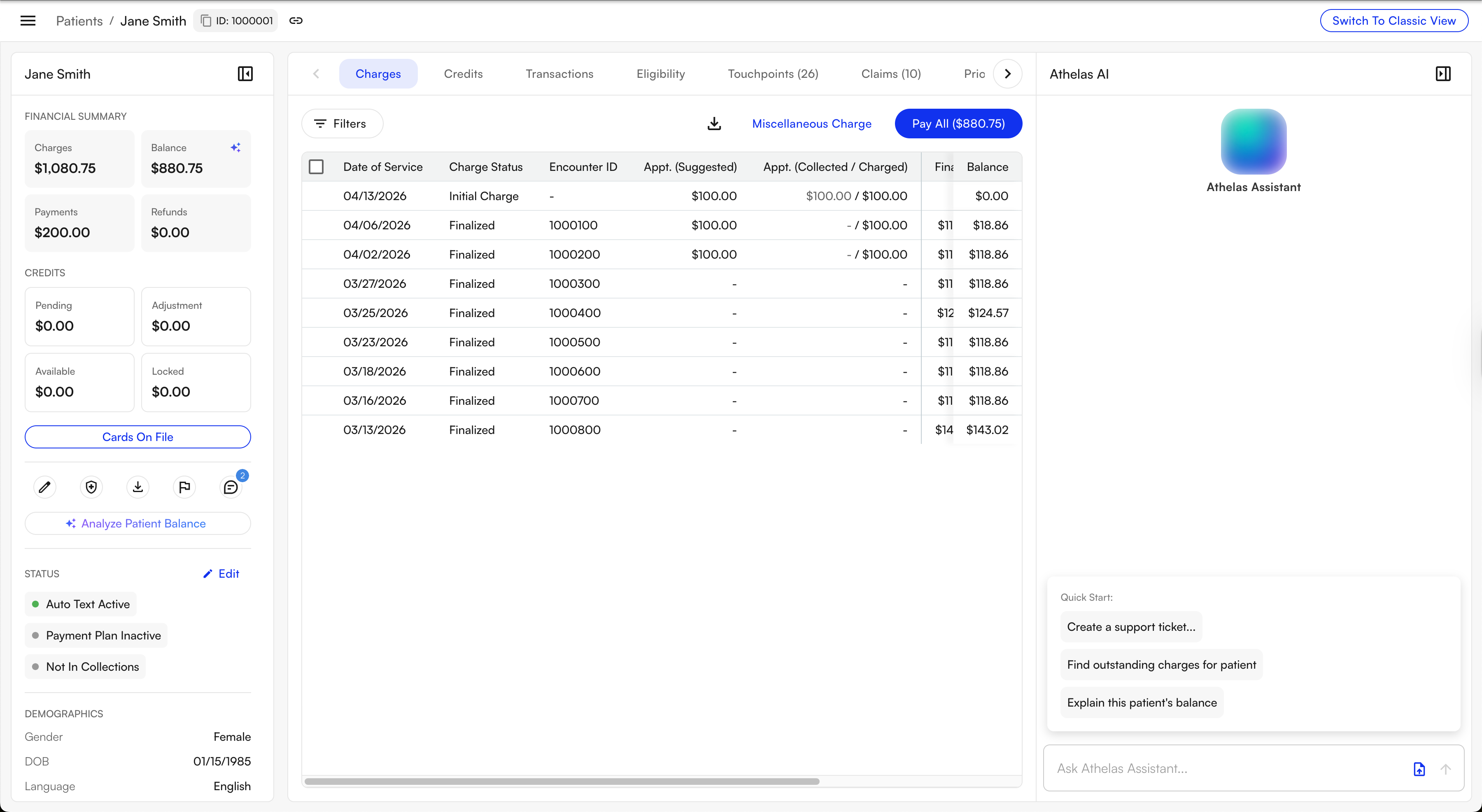 Patient Profile Layout