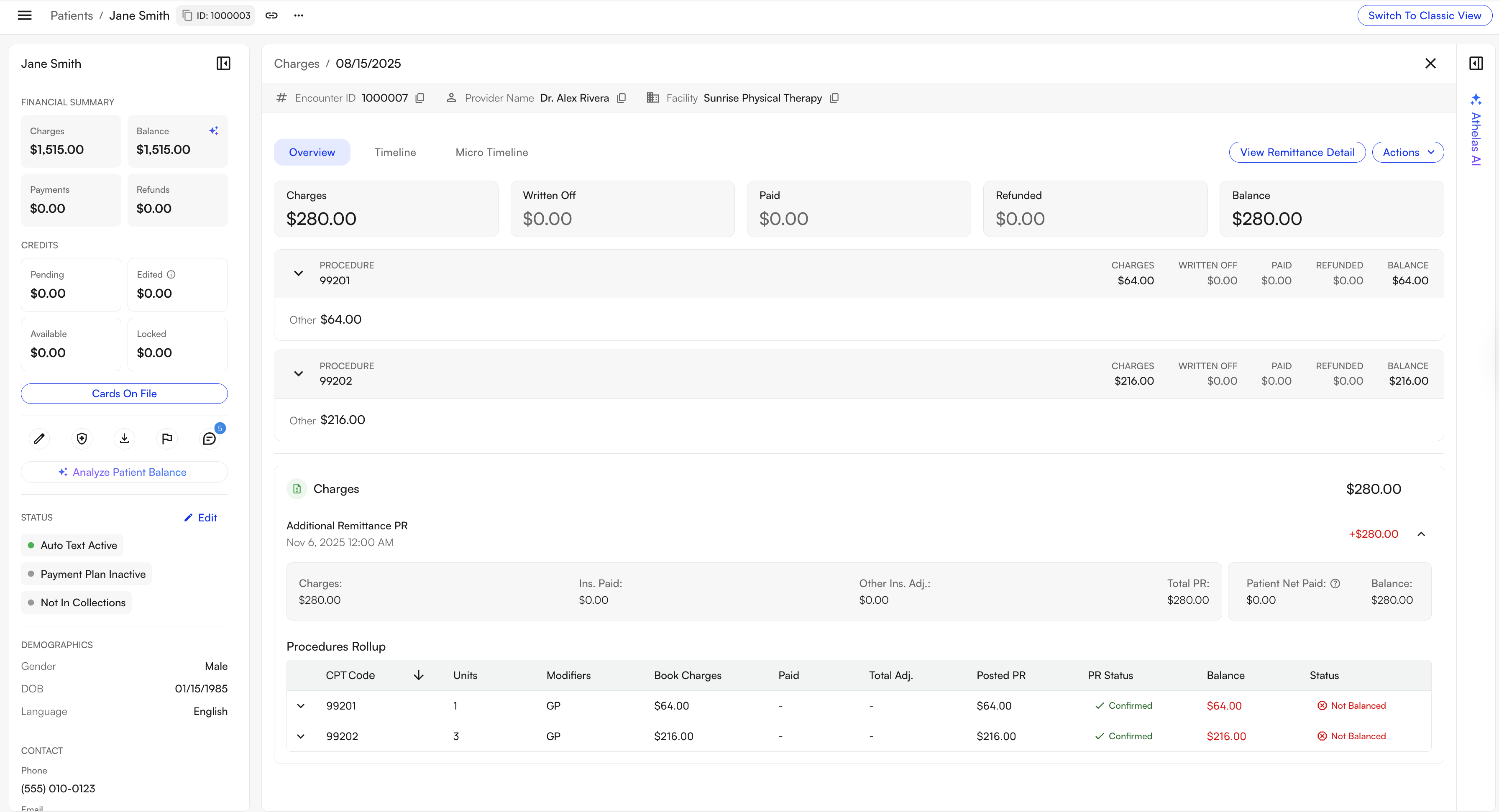 Charge Details Drawer