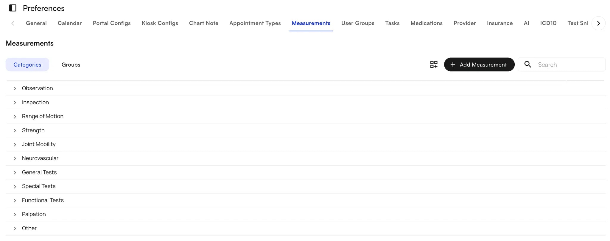 Measurement Categories Web