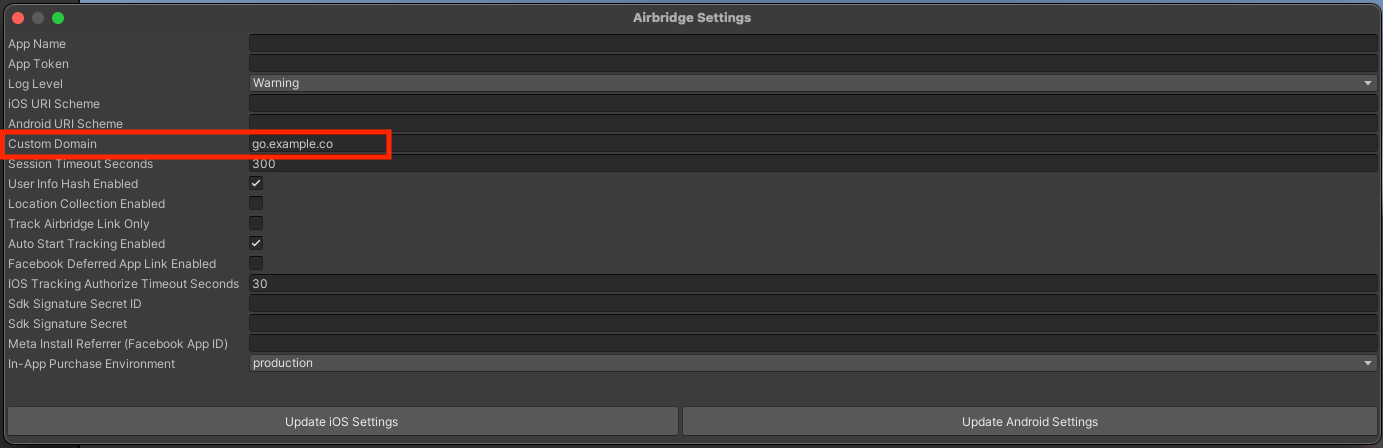 unity custom domain legacy