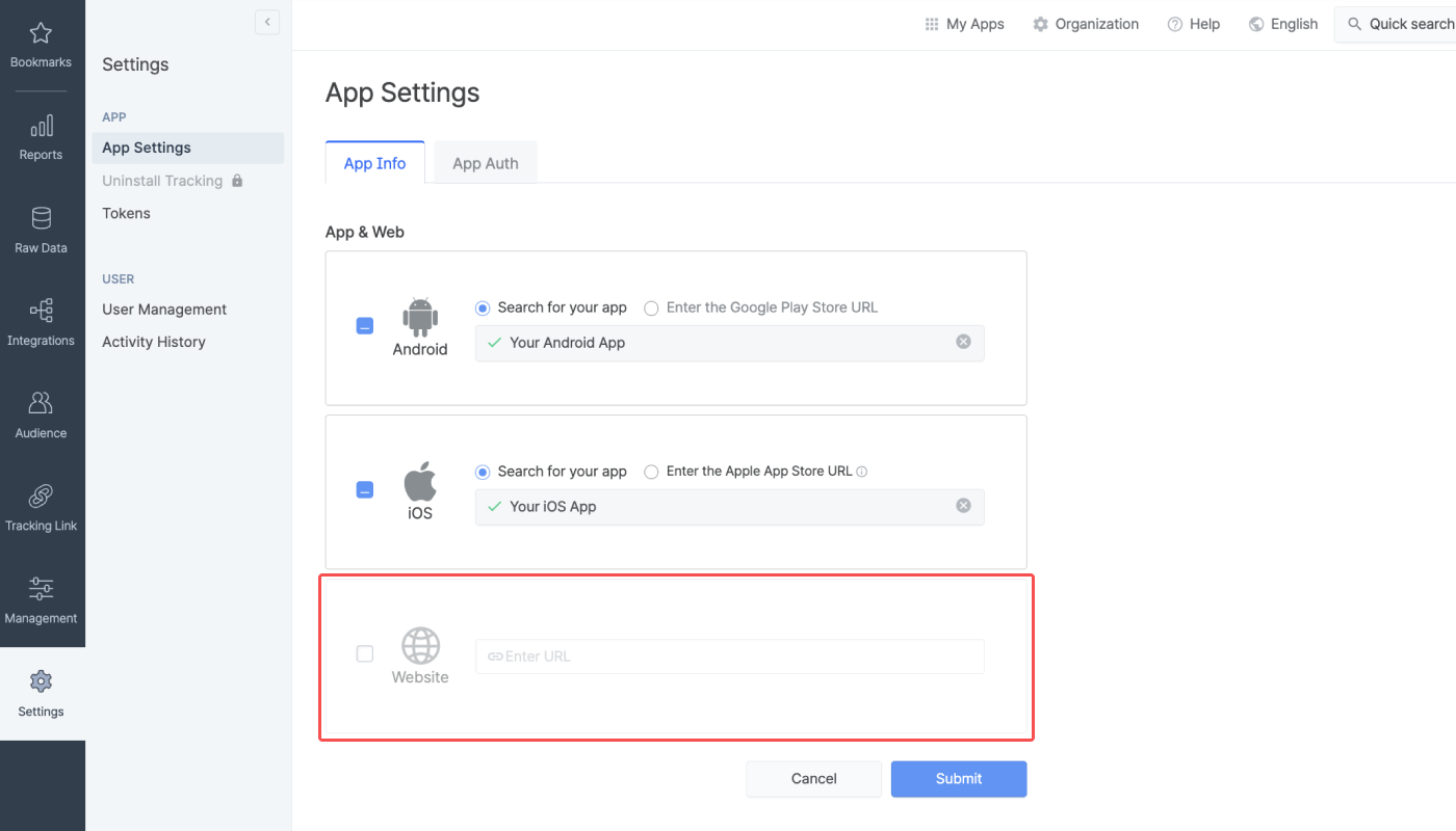 faq-app settings
