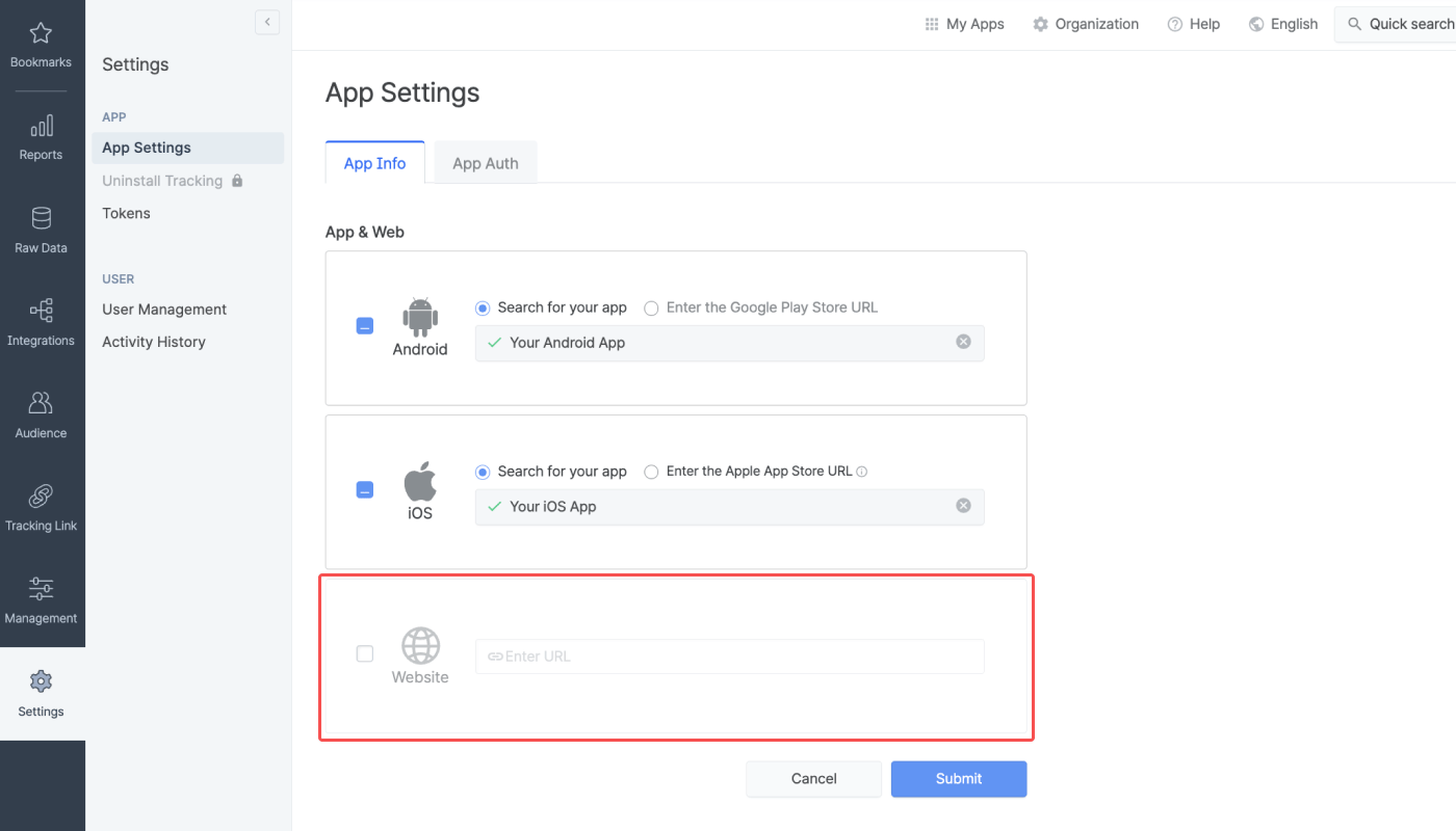 faq-app settings