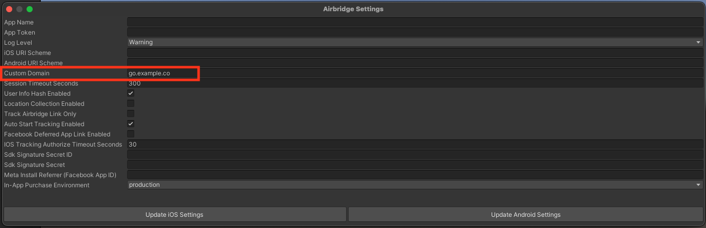 unity custom domain legacy