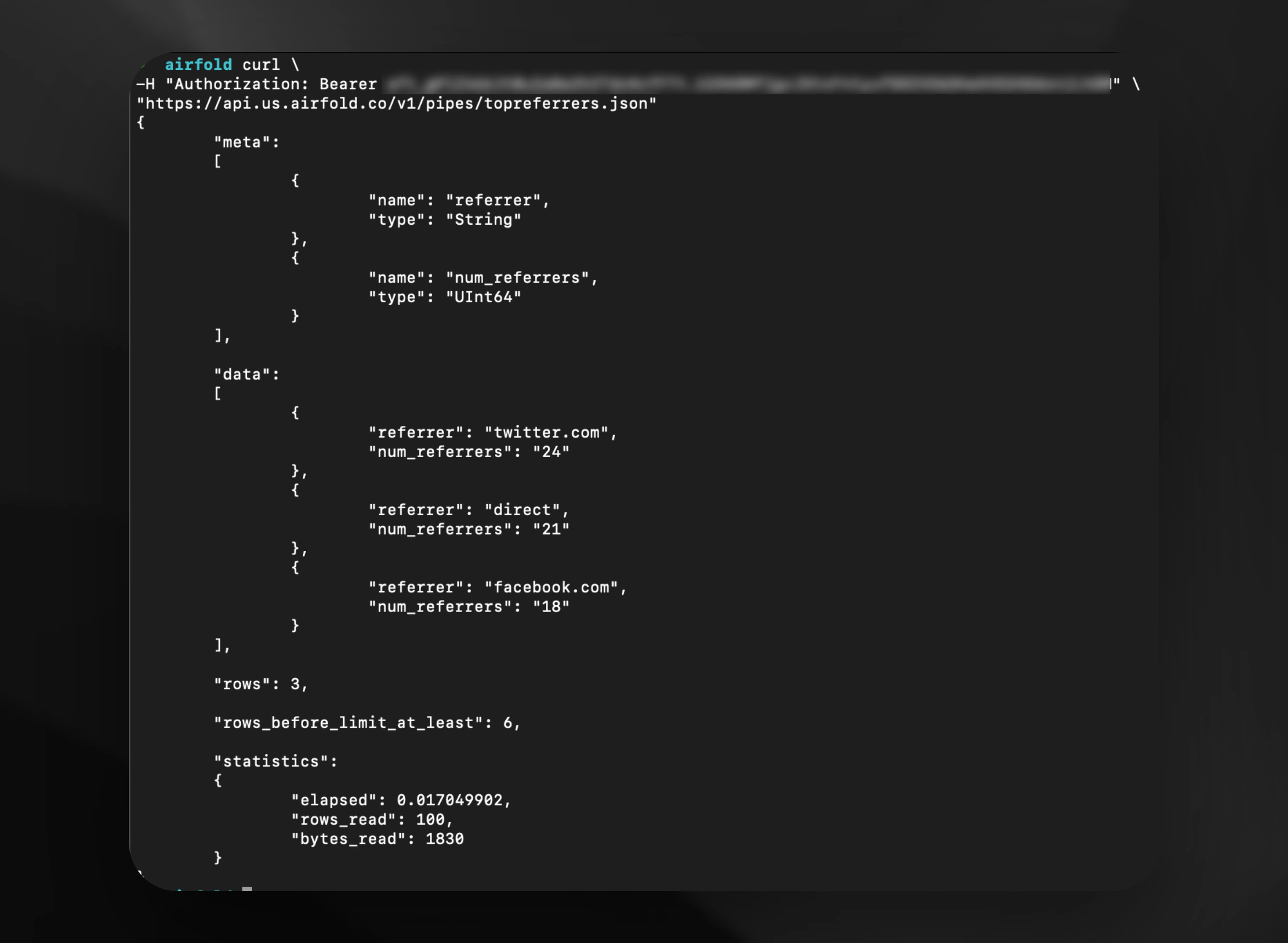 top referrers results