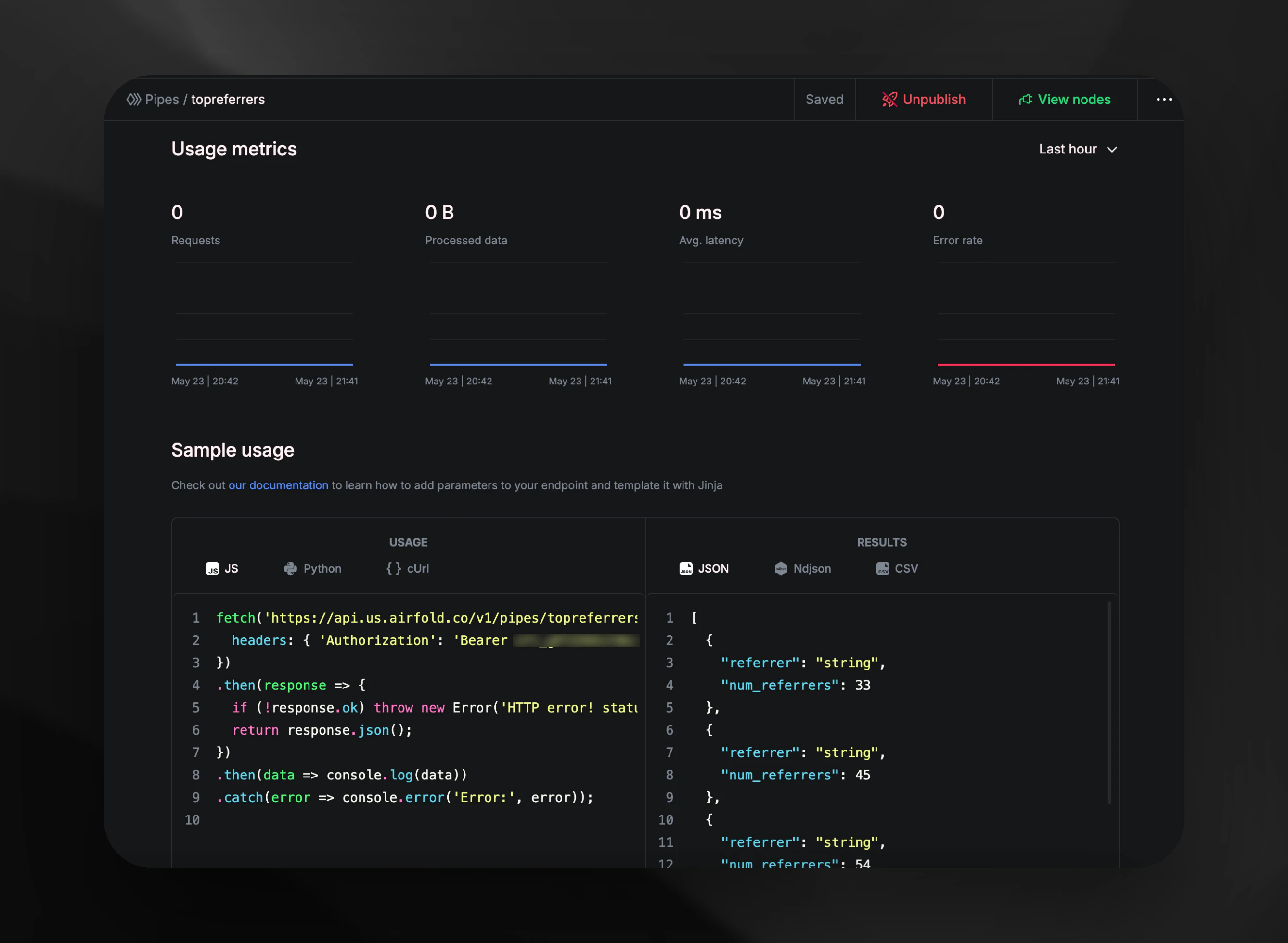 top referrers endpoint