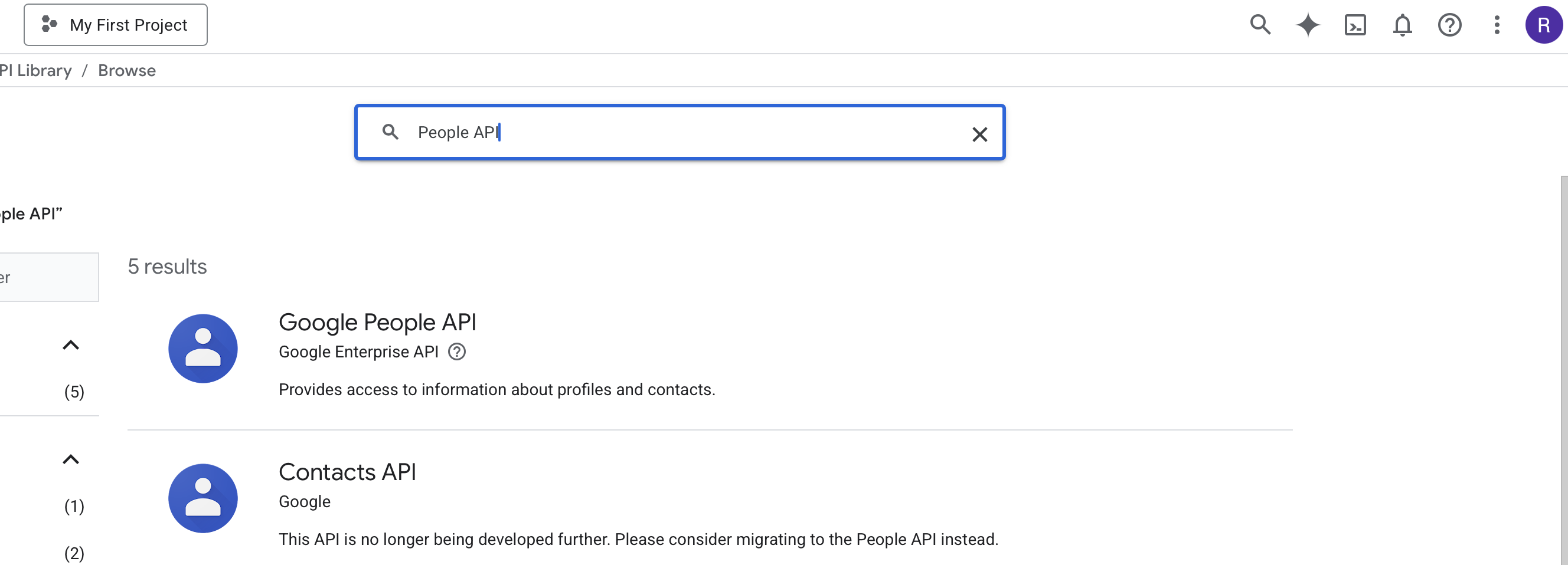 Searching for an API