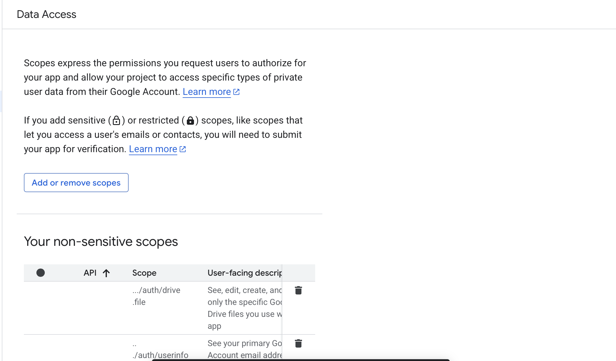 Scope selection with checkboxes