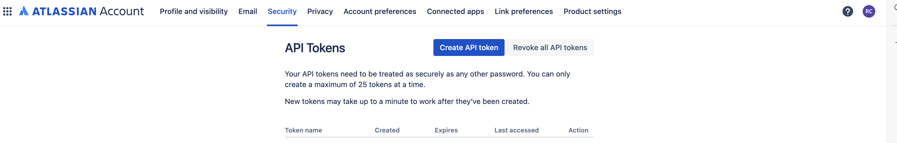 JIRA API tokens