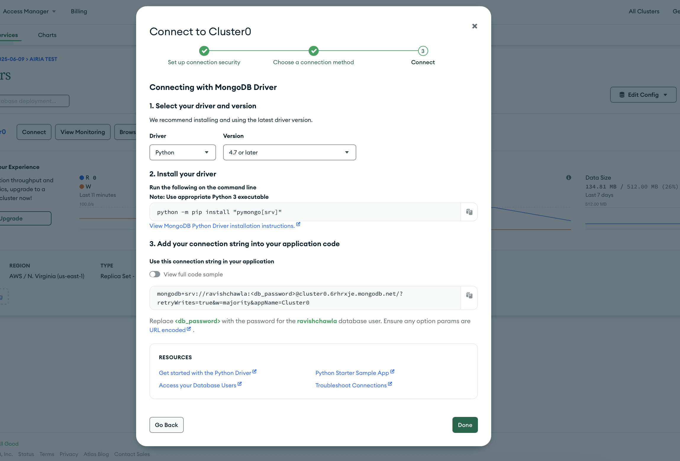 MongoDB Atlas Connection String Setup